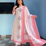 Women's Premium Jaipuri Hand Block Print Cotton Suit Set with Pant